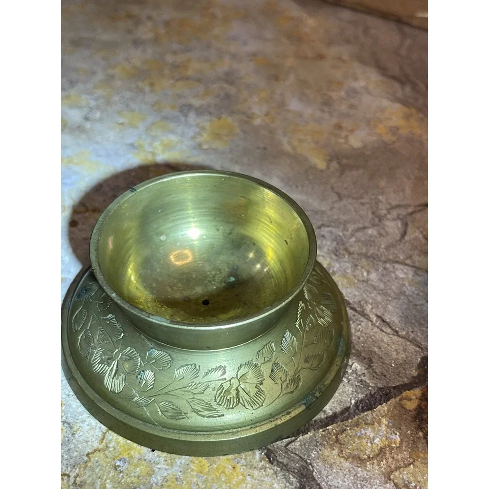 Vintage Brass Bell with matching Base.  Made in India.